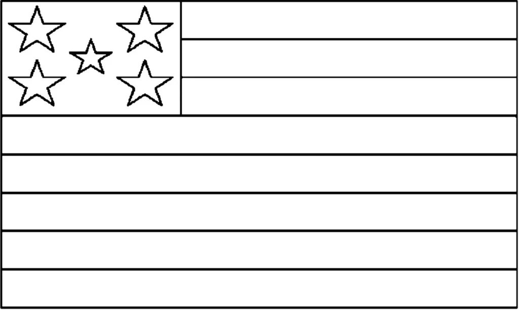 Bandeira de Goiás para colorir: desenho com retângulo e estrelas.