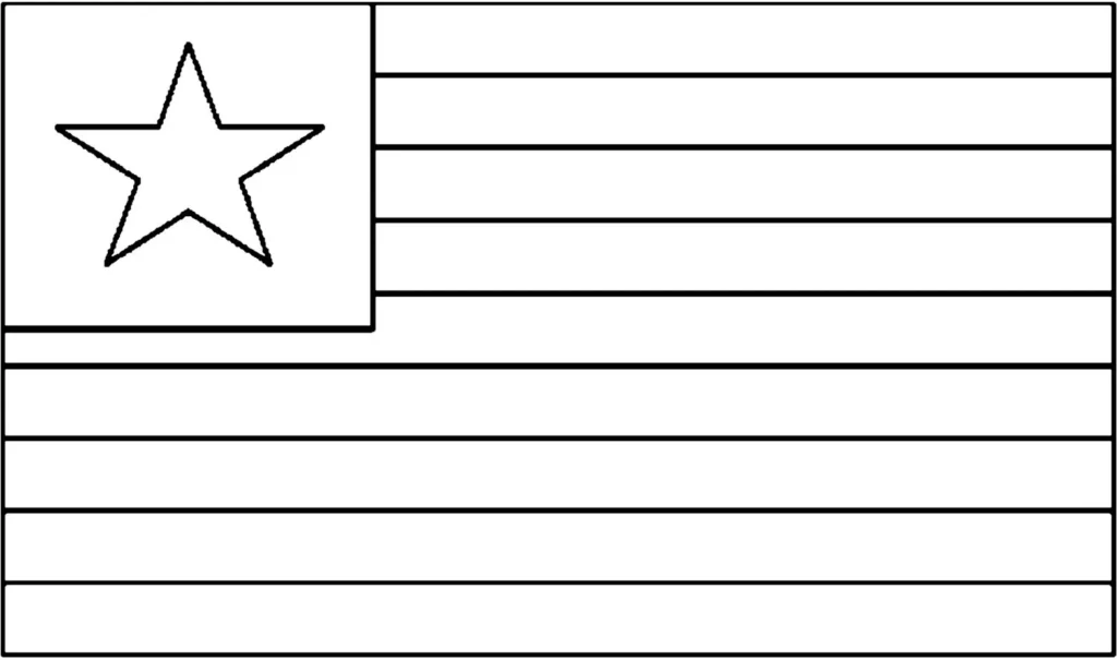 Bandeira do Maranhão para colorir. Desenho do pavilhão maranhense com listras e estrela.