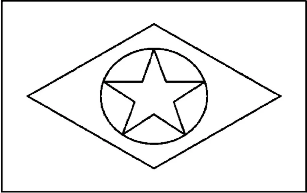 Bandeira do Mato Grosso para colorir: desenho do estado brasileiro.