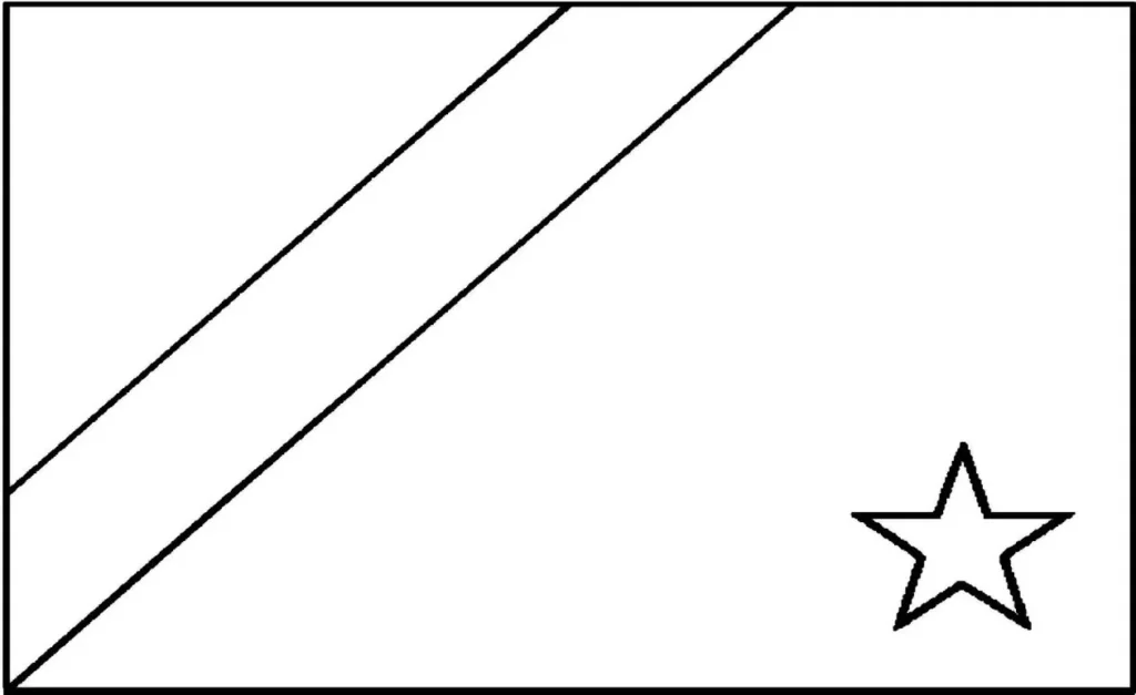 Bandeira do Mato Grosso do Sul para colorir: desenho do estado brasileiro
