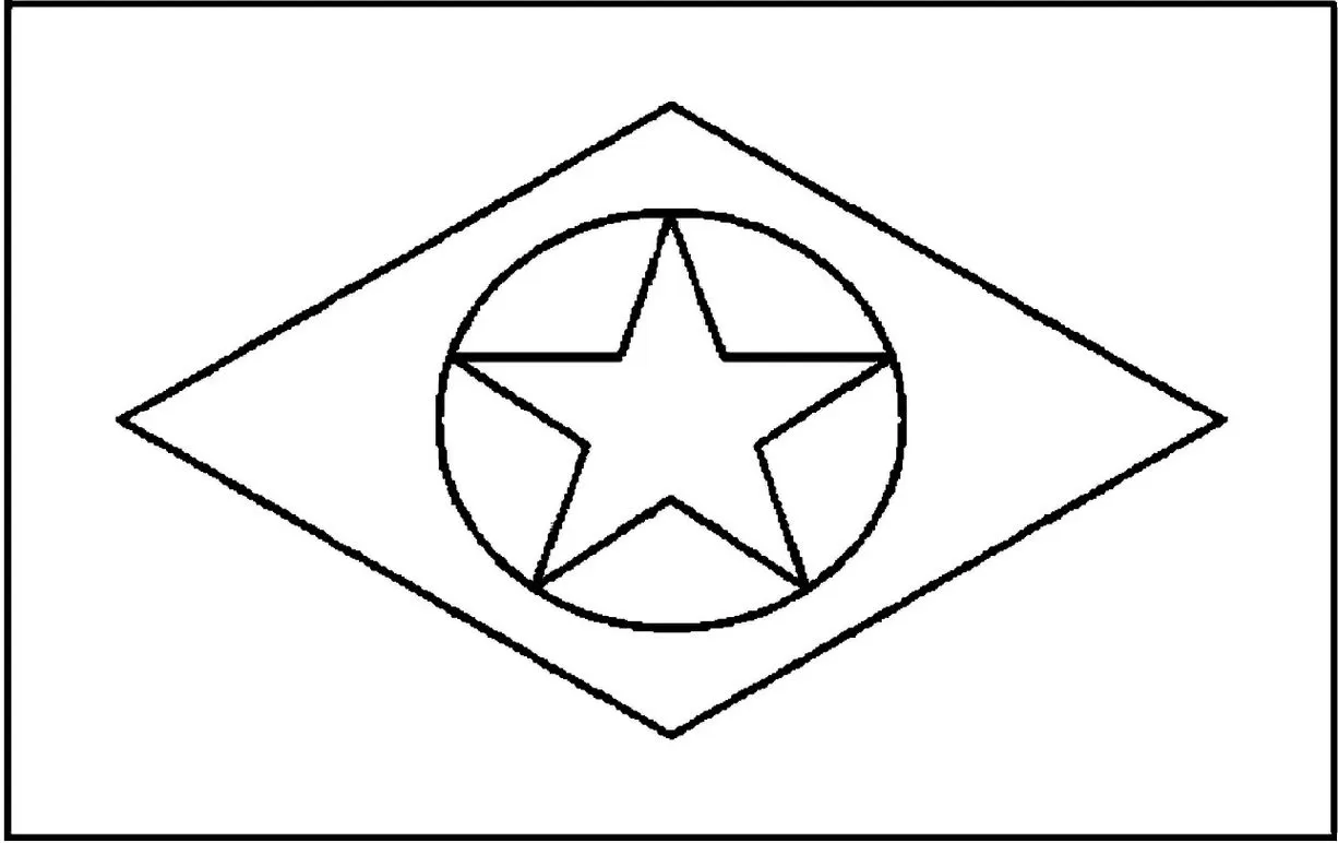Bandeira do Mato Grosso para colorir: desenho do estado brasileiro.