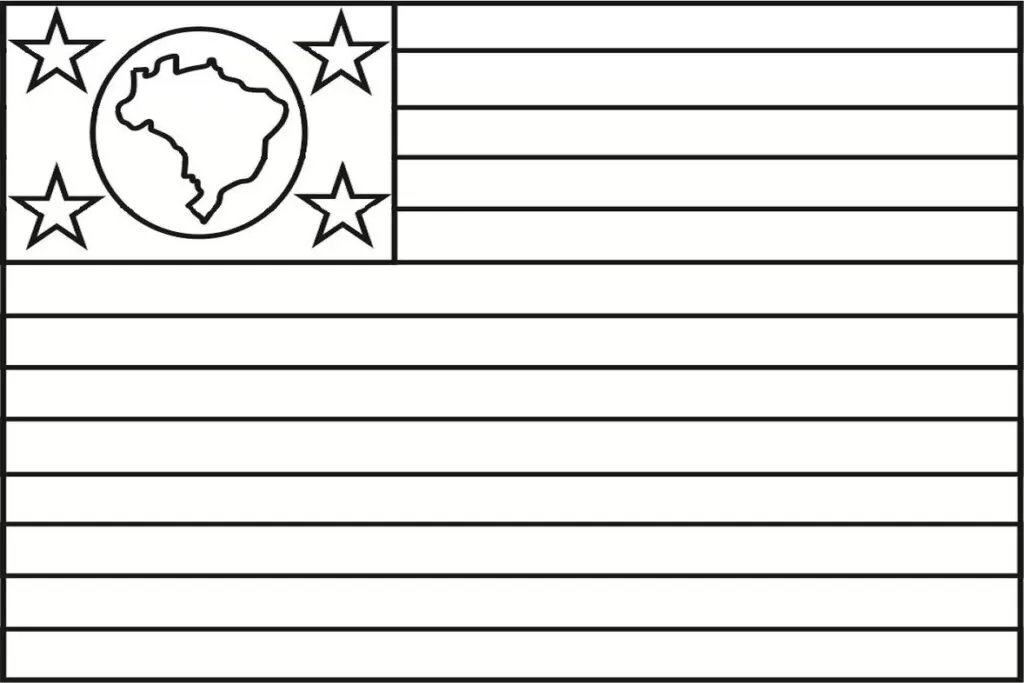Bandeiras dos Estados para colorir. Desenho da bandeira de São Paulo em PDF