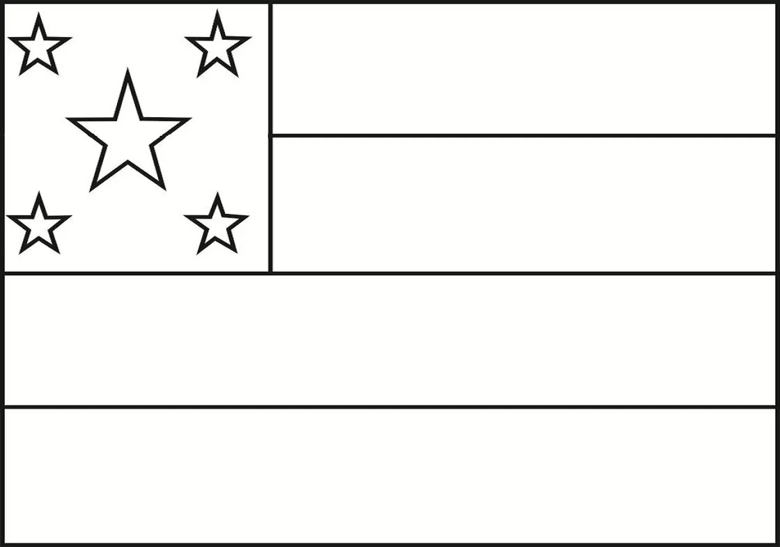 Bandeira de Sergipe para colorir: desenho do estado brasileiro com faixas horizontais e estrelas.