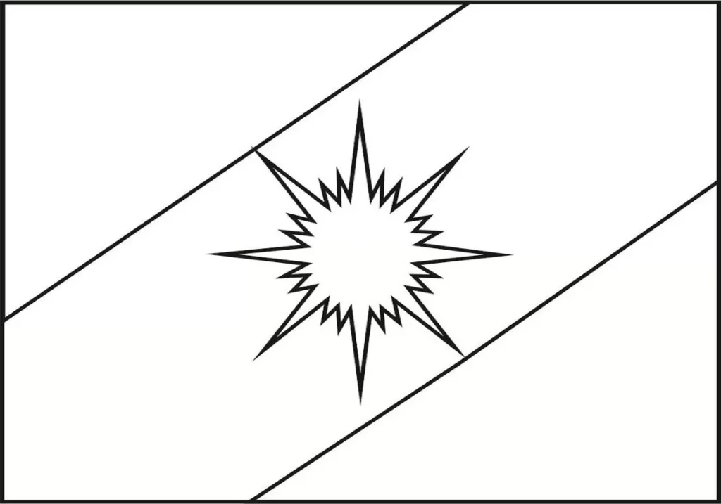 Bandeira do Tocantins para pintar: desenho do estado brasileiro.
