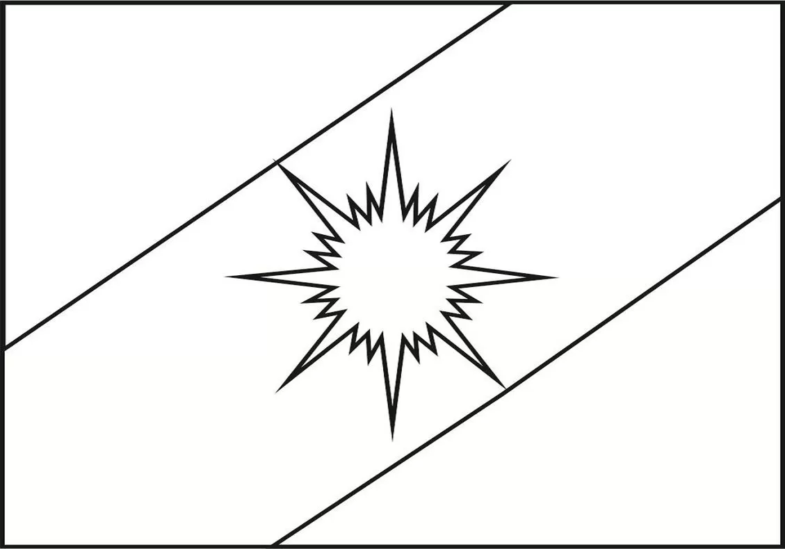 Bandeira do Tocantins para pintar: desenho do estado brasileiro.