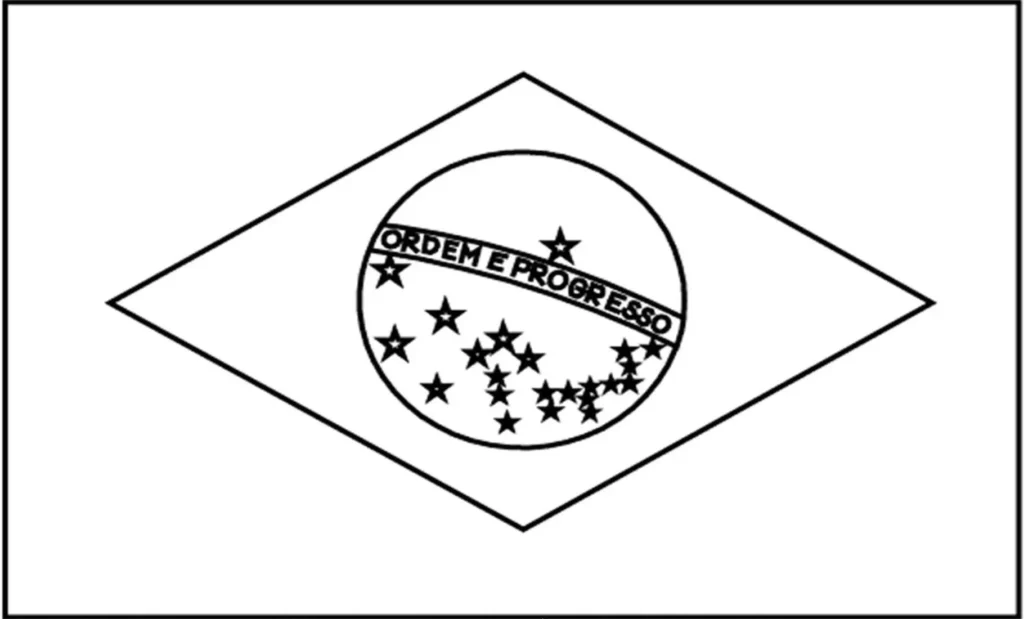 Desenho para colorir da Bandeira do Brasil: Celebre a Independência!