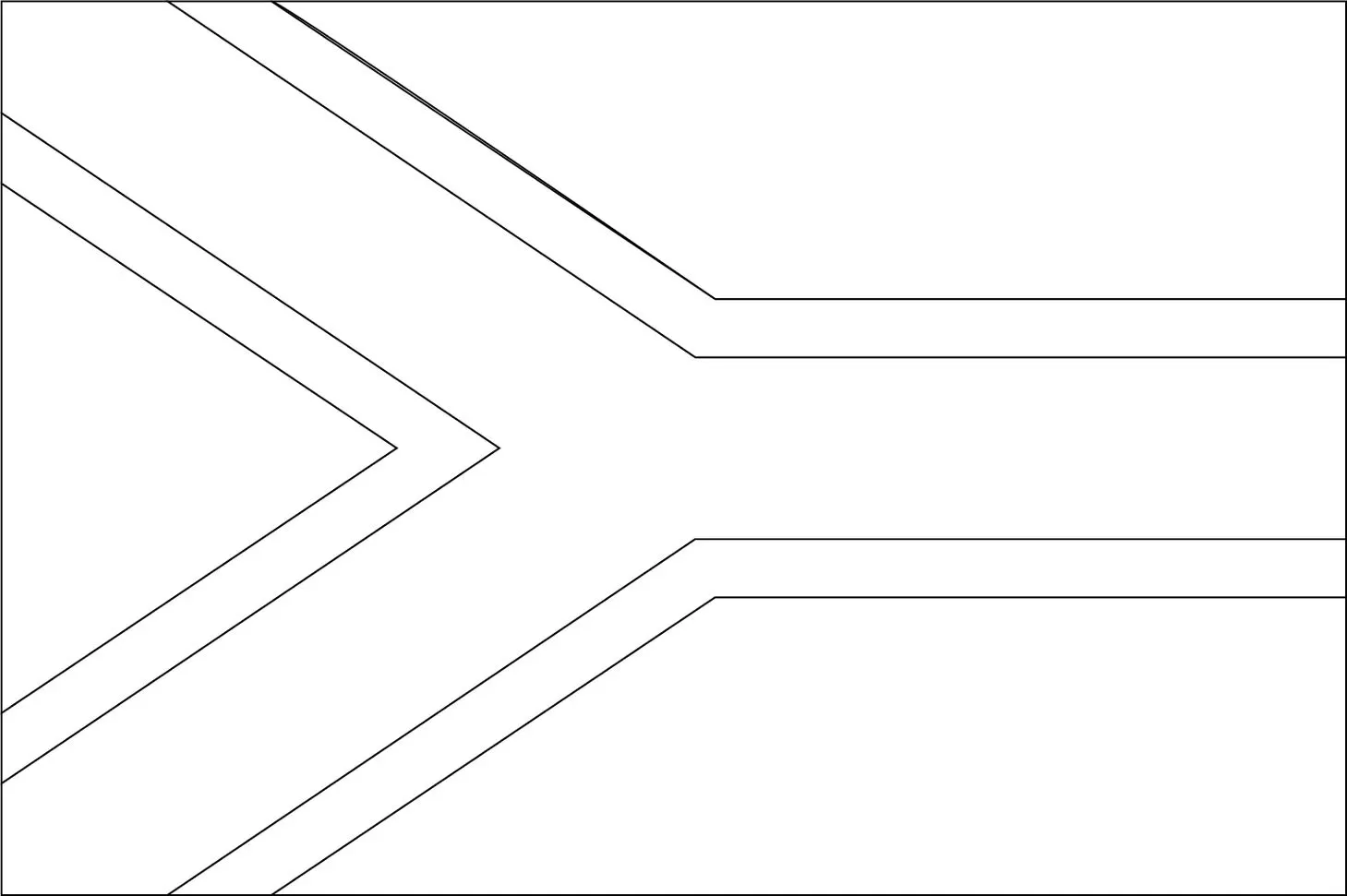 Bandeira da África do Sul na letra A: Esquema de cores e design do pavilhão nacional Sul-Africano