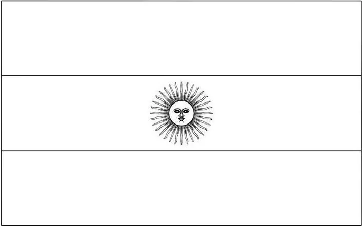 Desenhos das Bandeiras dos Países na letra A Argentina