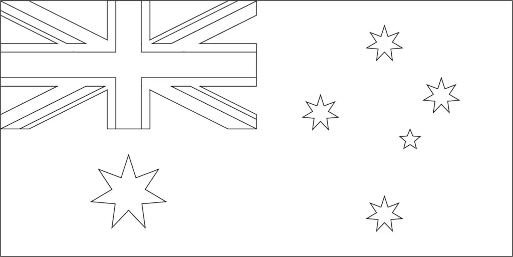 Bandeira da Austrália: Union Jack e estrelas australianas.