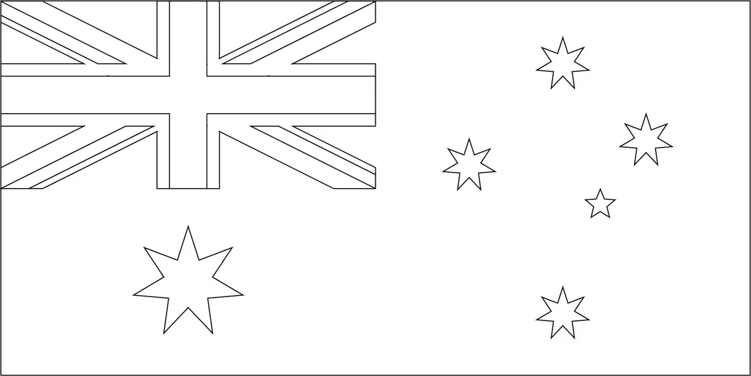 Bandeira da Austrália: Union Jack e estrelas australianas.