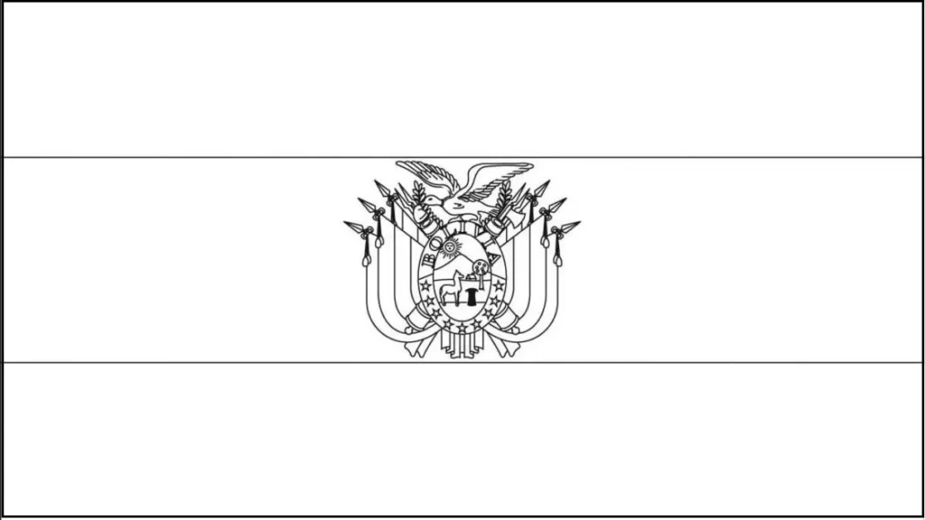 Bandeira da Bolívia na letra B, com brasão central.