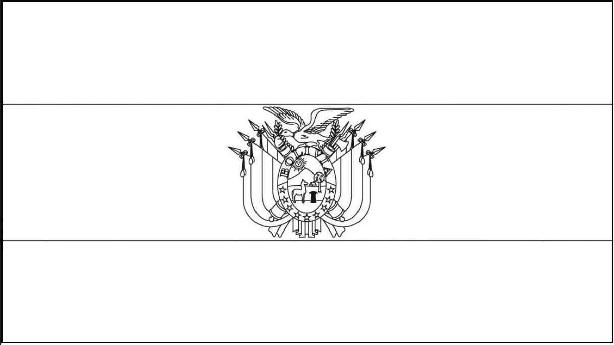 Bandeira da Bolívia na letra B, com brasão central.