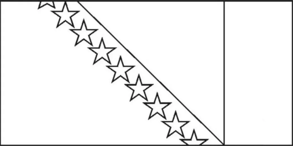 Bandeira da Bósnia e Herzegovina: símbolo nacional em azul, amarelo e branco.