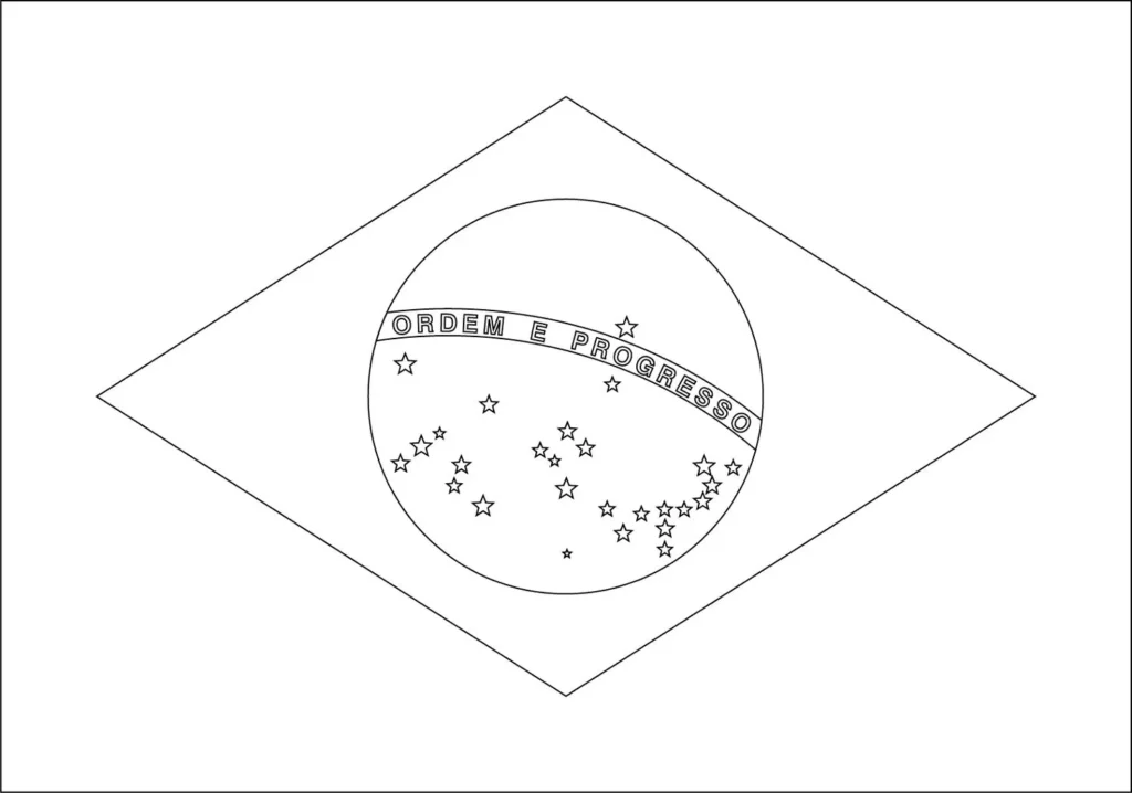 Desenhos das Bandeiras dos Países na letra B. Bandeira do Brasil em PDF