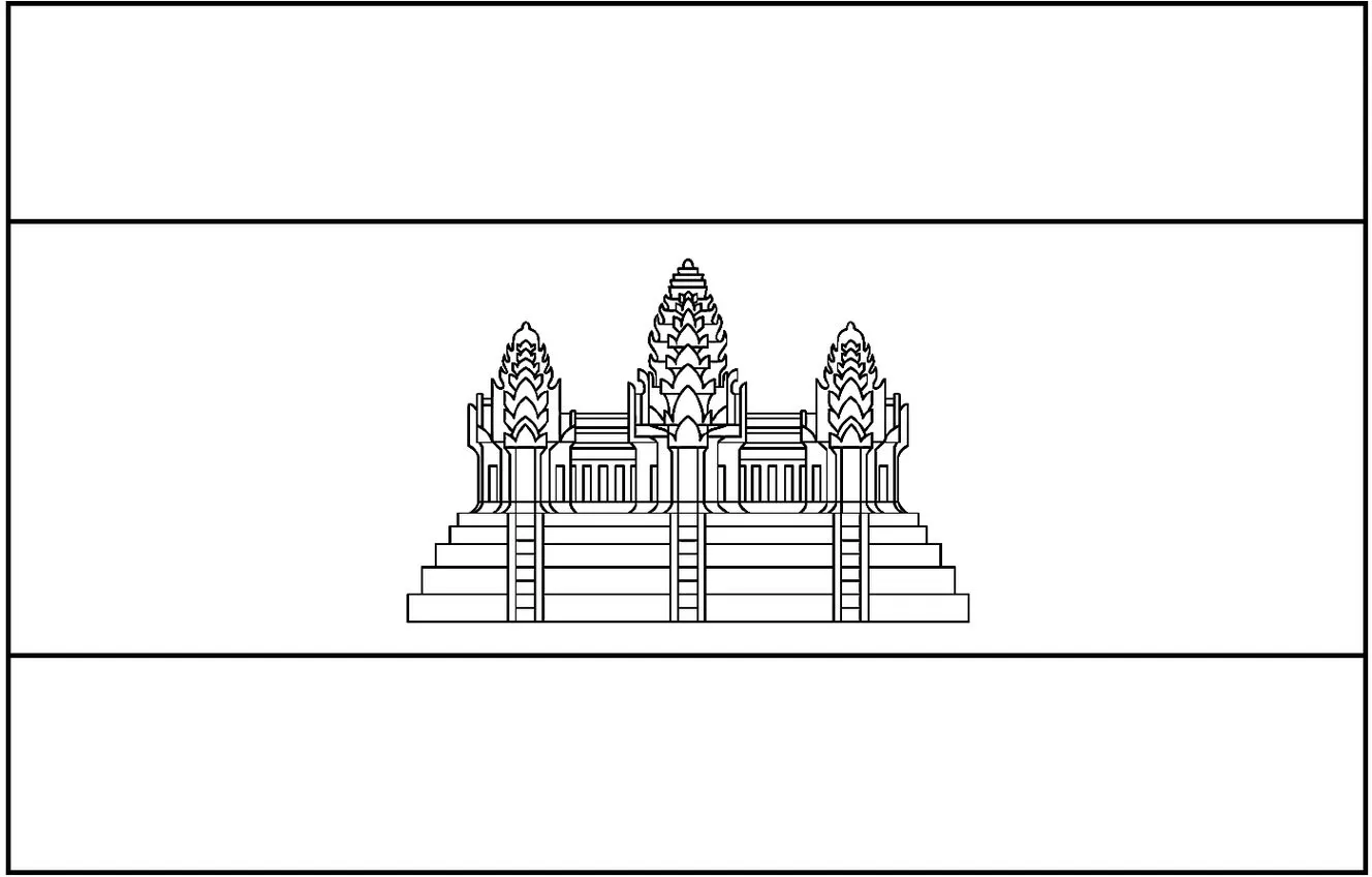 Desenhos das Bandeiras dos Países na letra C Camboja