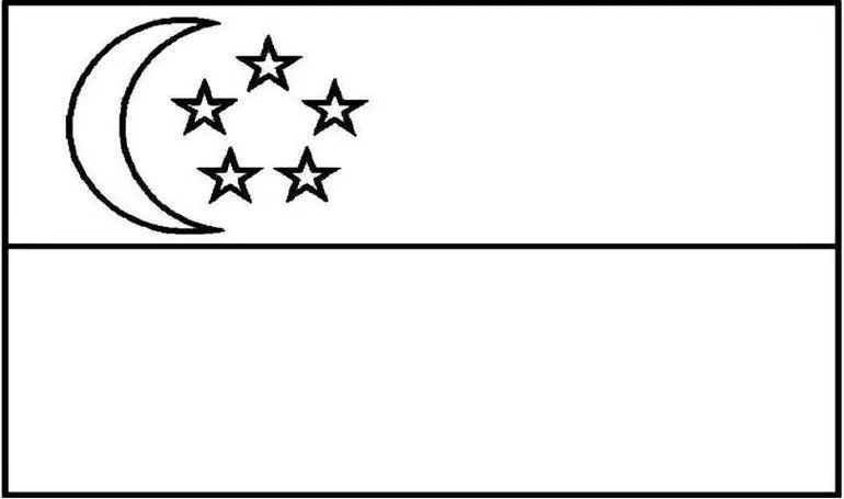 Bandeira de Cingapura na letra C. Design com a bandeira de Cingapura, lua crescente e estrelas.