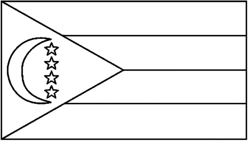 Bandeira das Comores: Descrição detalhada das cores e símbolos.