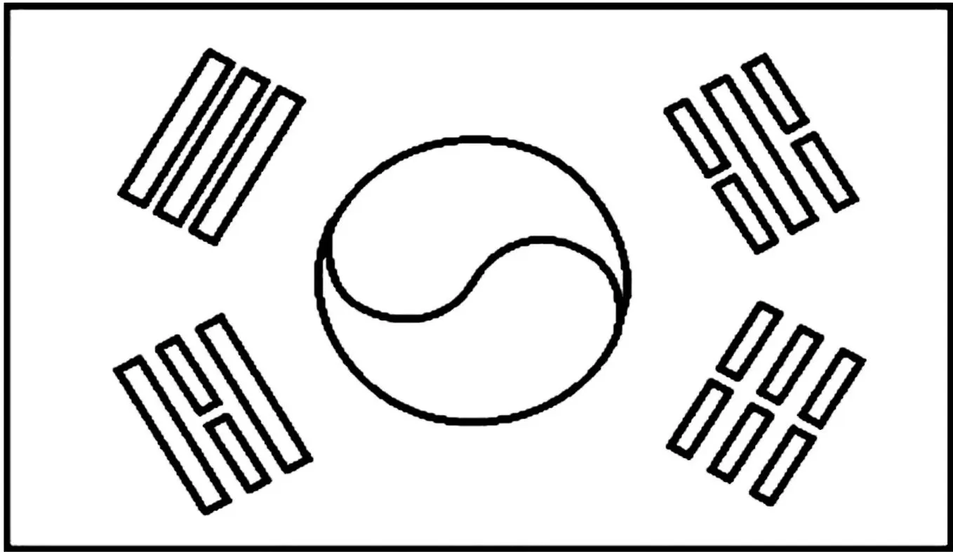Desenhos das Bandeiras dos Países na letra C Coreia do Sul