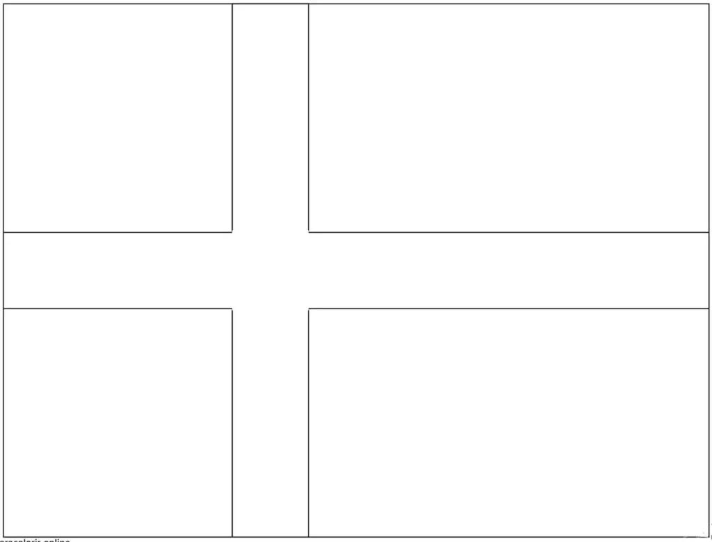 Desenhos das Bandeiras dos Países na letra D Dinamarca Bandeira da Dinamarca para colorir. Desenho da Dannebrog, com cruz branca sobre fundo vermelho.