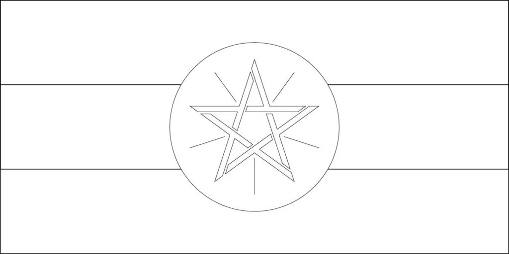 Desenhos das Bandeiras dos Países na letra E Etiópia Bandeira da Etiópia: Desenho estilizado na letra E.