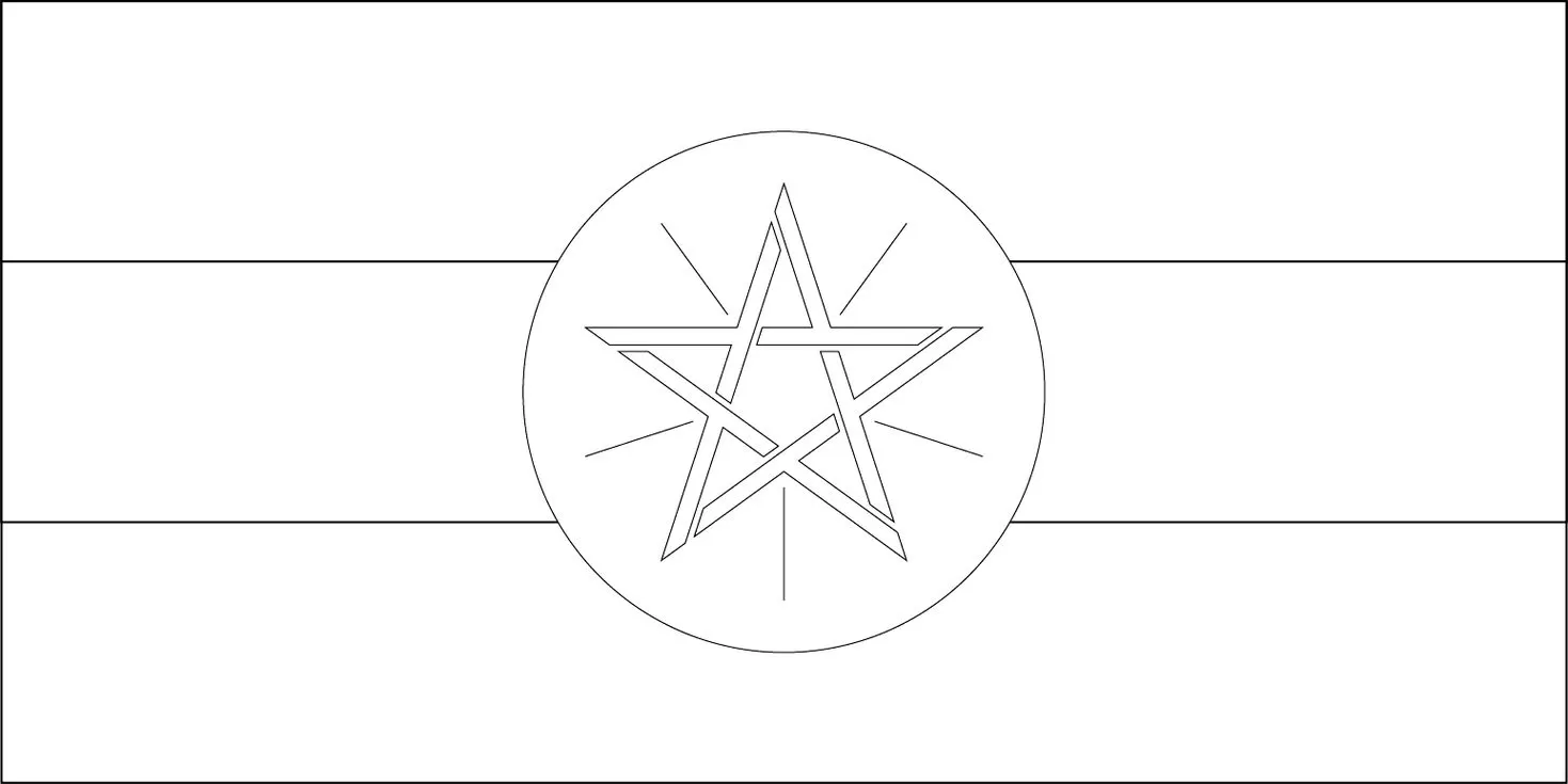 Desenhos das Bandeiras dos Países na letra E Etiópia Bandeira da Etiópia: Desenho estilizado na letra E.