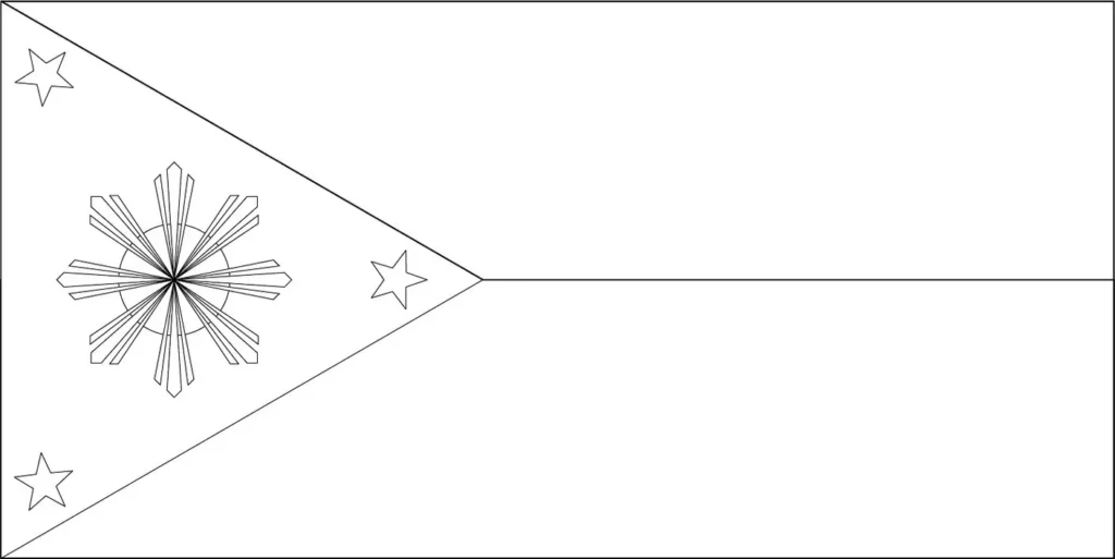 Desenhos das Bandeiras dos Países na letra F Filipinas Bandeira das Filipinas desenhada na letra F. Desenho da bandeira filipina com sol e estrelas.