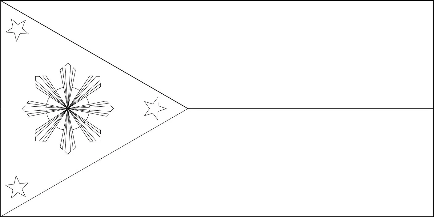 Desenhos das Bandeiras dos Países na letra F Filipinas Bandeira das Filipinas desenhada na letra F. Desenho da bandeira filipina com sol e estrelas.