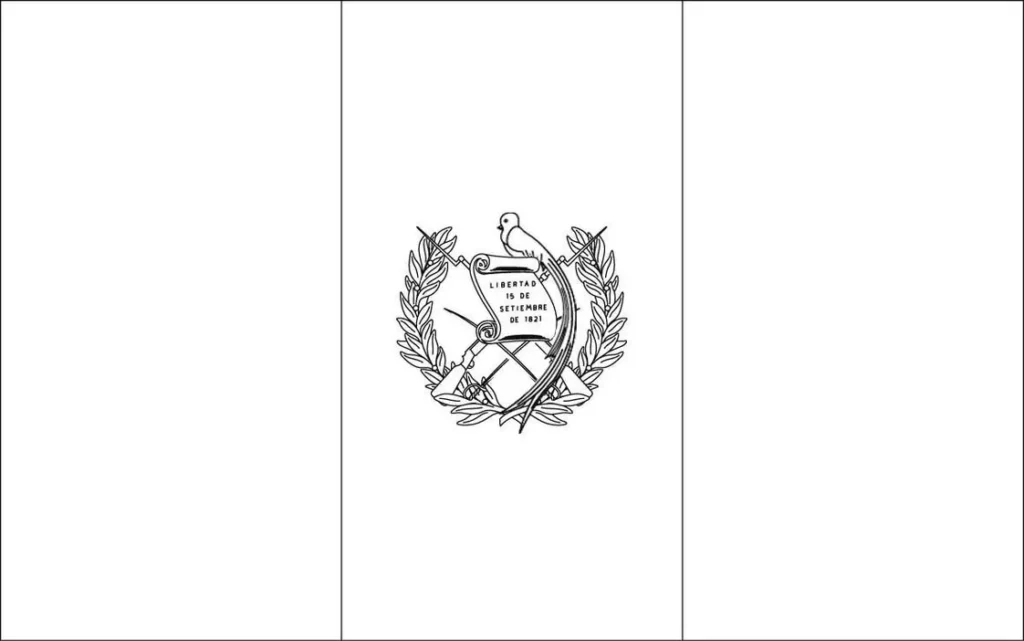 Bandeira da Guatemala na letra G: símbolo nacional com faixas verticais e brasão com quetzal, pergaminho e armas.