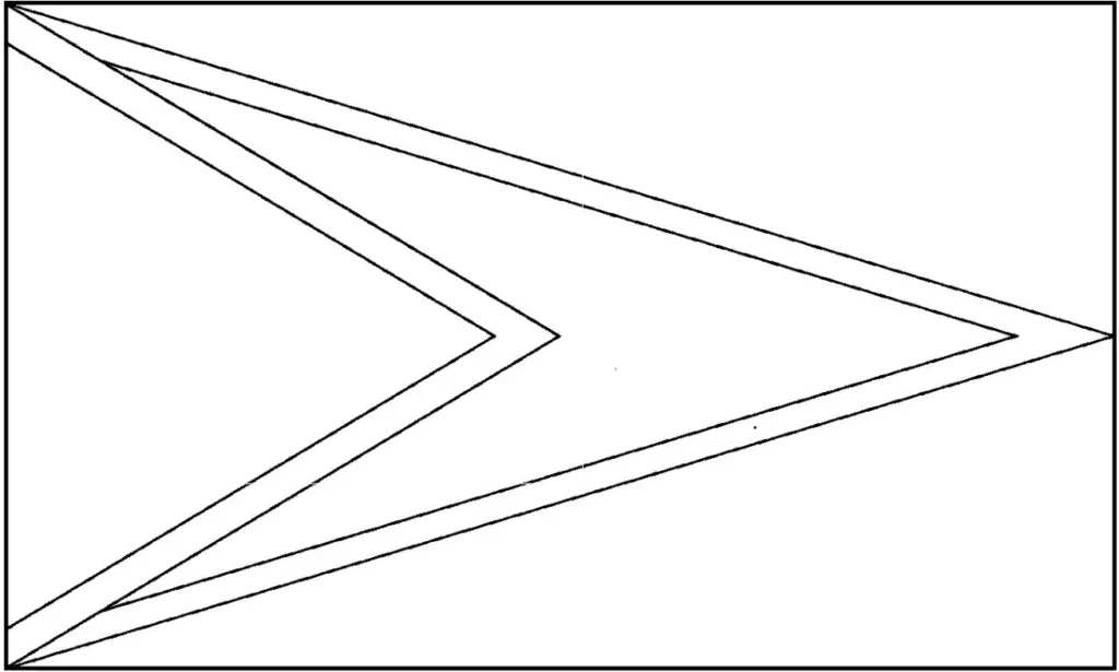 Bandeira da Guiana: desenho com formas geométricas e pontas de flecha.