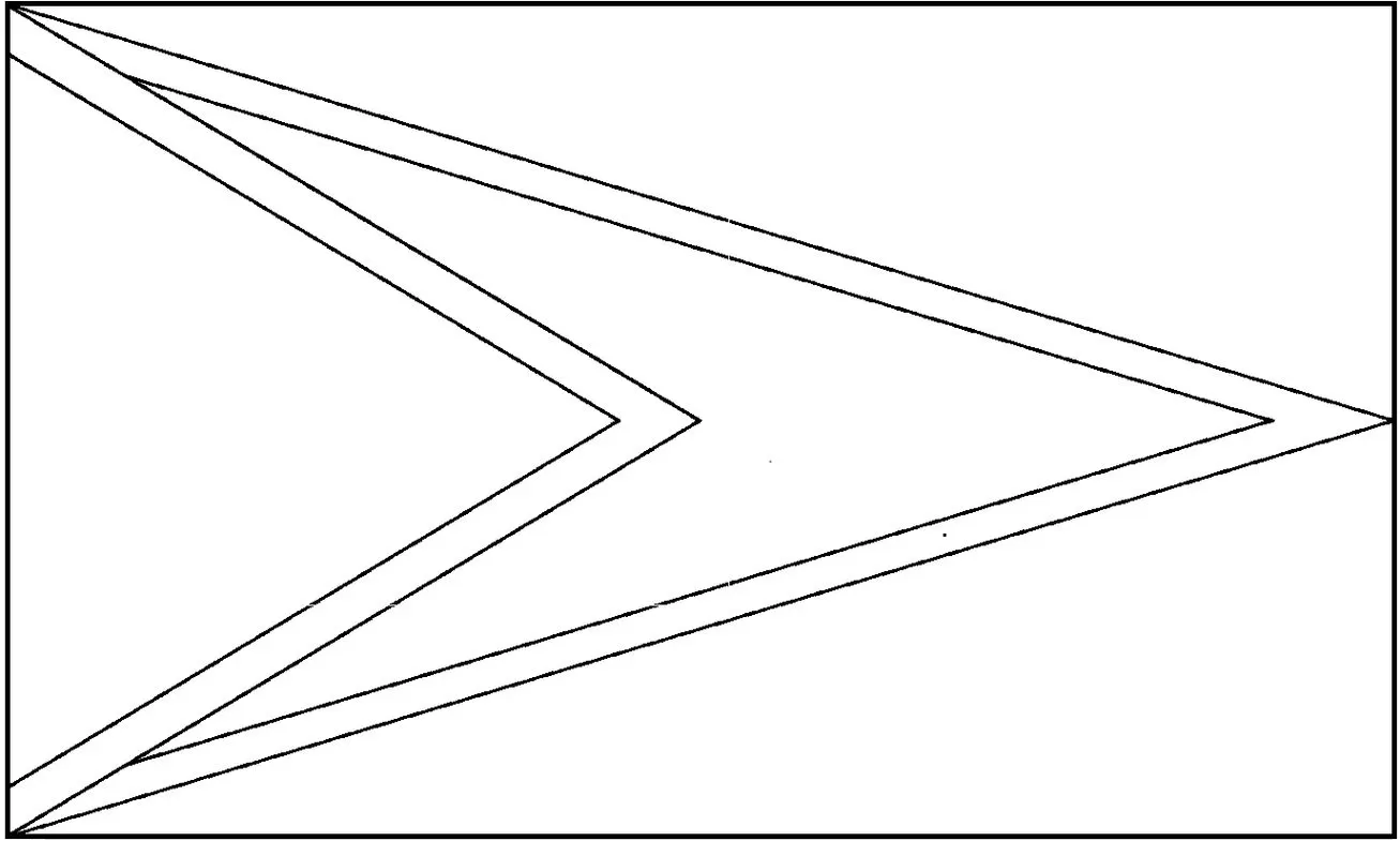 Bandeira da Guiana: desenho com formas geométricas e pontas de flecha.