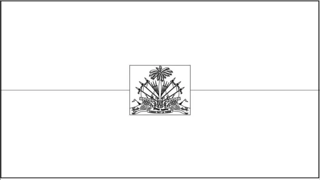 Desenhos das Bandeiras dos Países na letra H Haiti Bandeira do Haiti dentro da letra H. Pavilhão haitiano com faixas vermelha e azul e o brasão de armas ao centro.