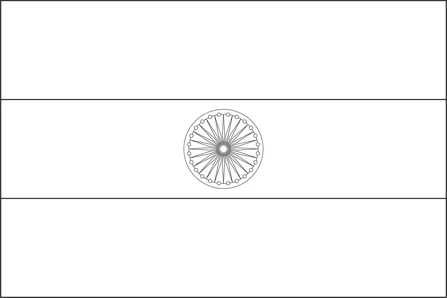 Desenhos das Bandeiras dos Países na letra I Índia Bandeira da Índia desenhada na letra I. Design da bandeira indiana com faixas horizontais branca, branca com roda e branca.