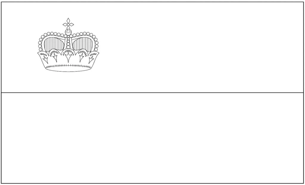 Bandeira do Liechtenstein: listras azul e vermelha com coroa principesca dourada