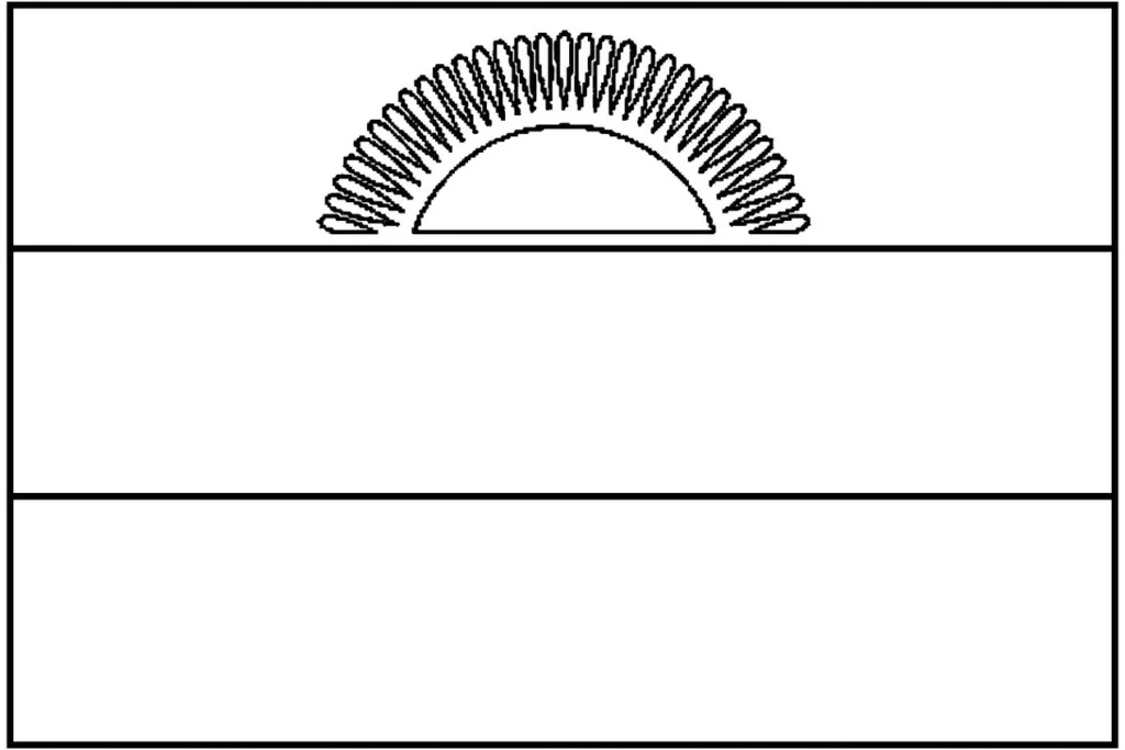 Bandeira do Malawi na letra M: faixas horizontais e sol nascente