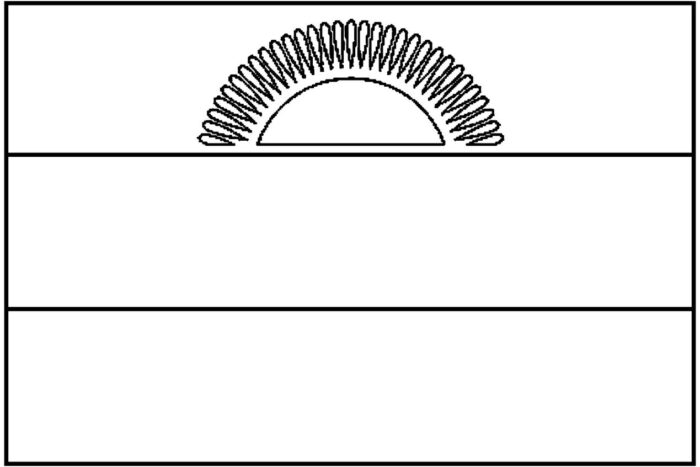 Bandeira do Malawi na letra M: faixas horizontais e sol nascente