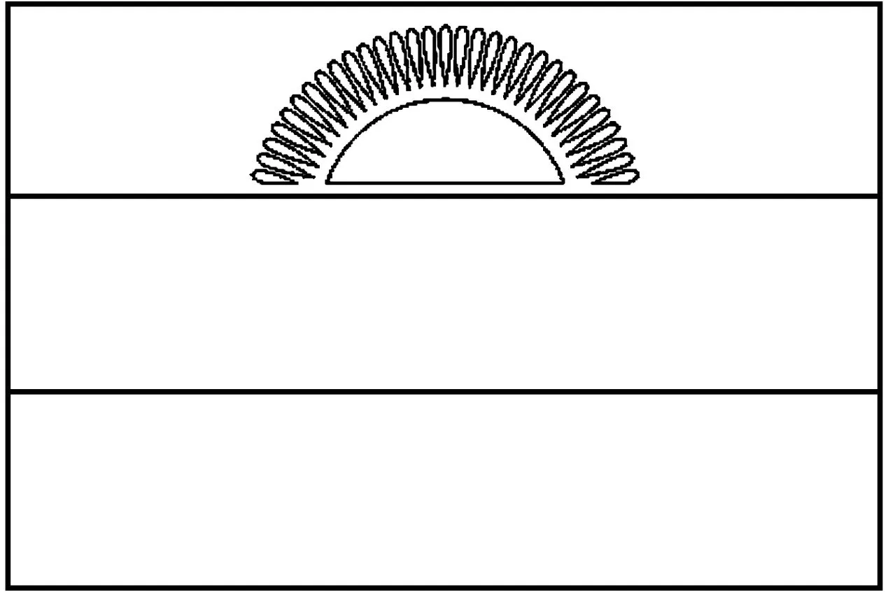 Bandeira do Malawi na letra M: faixas horizontais e sol nascente