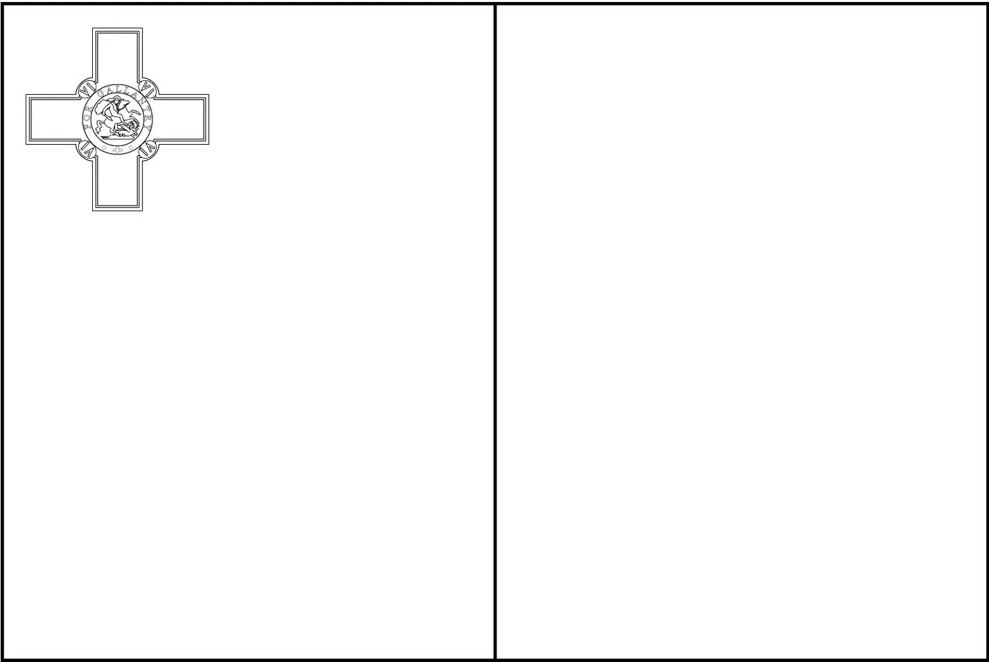 Desenhos das Bandeiras dos Países na letra M Malta