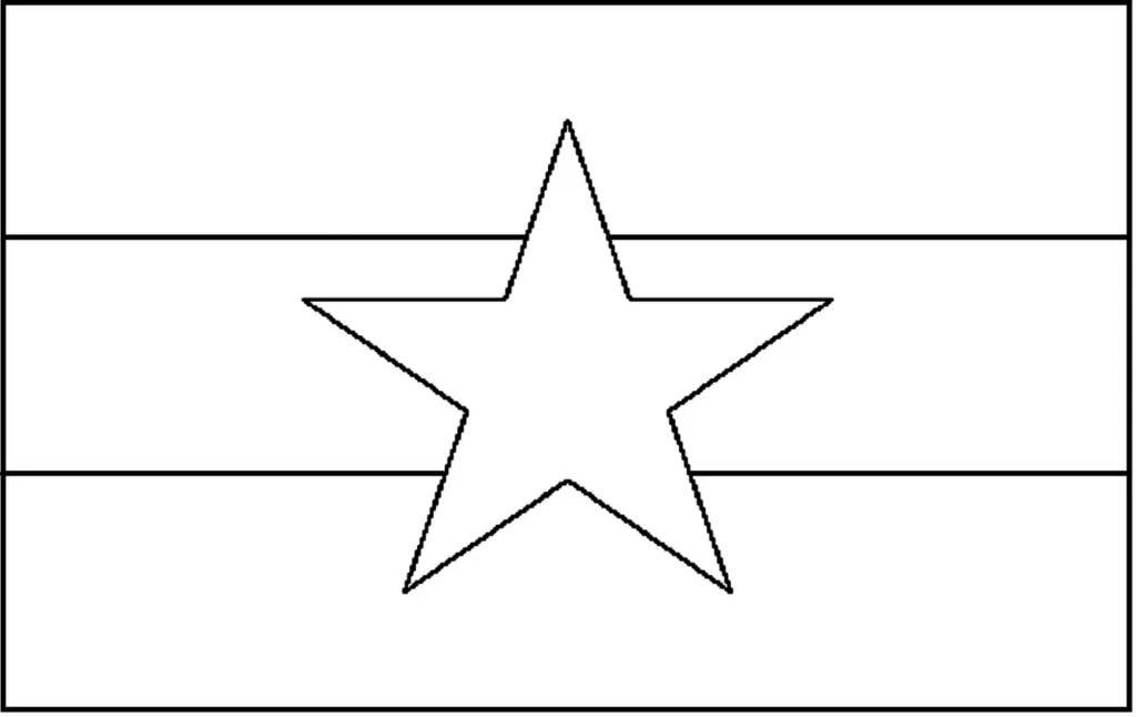 Bandeira de Mianmar na letra M. Design com faixas horizontais e estrela central.