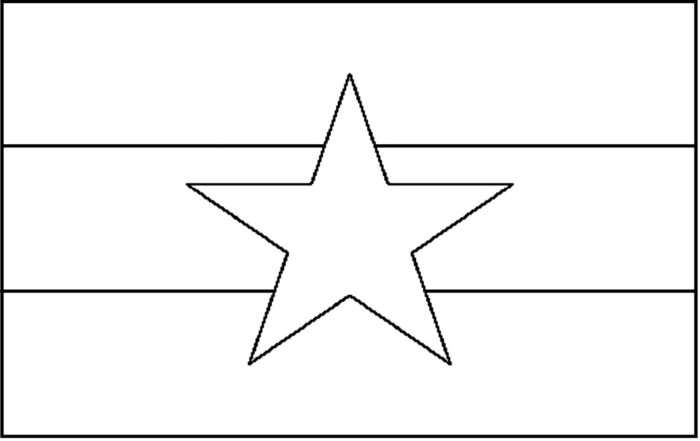 Bandeira de Mianmar na letra M. Design com faixas horizontais e estrela central.
