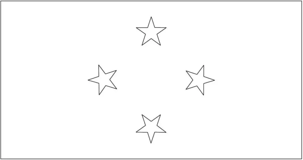 Bandeira da Micronésia dentro da letra M. Design com fundo azul e quatro estrelas brancas.