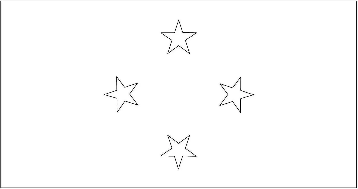 Bandeira da Micronésia dentro da letra M. Design com fundo azul e quatro estrelas brancas.