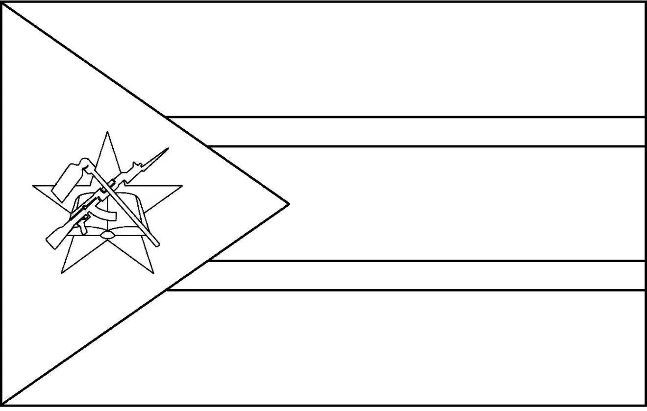 Desenhos das Bandeiras dos Países na letra M Moçambique