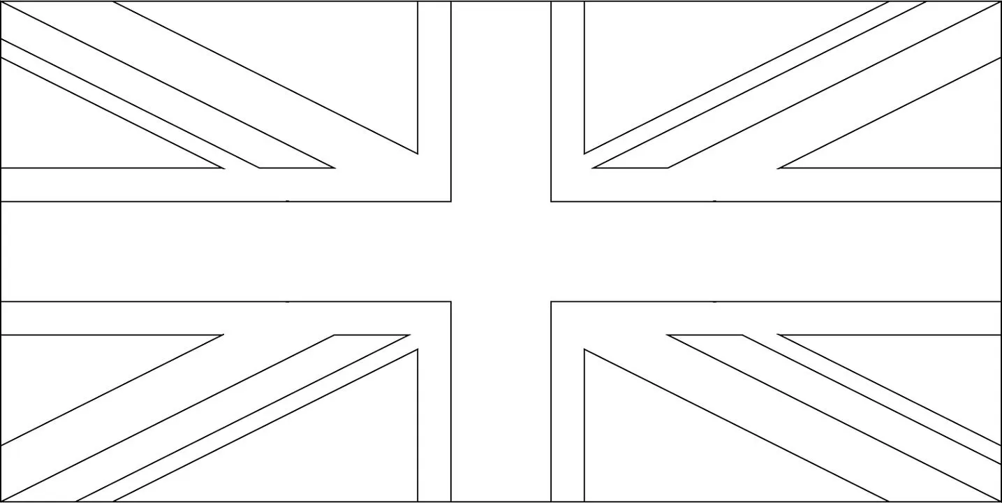 Bandeira do Reino Unido, a Union Jack, com as cruzes de São Jorge, Santo André e São Patrício.