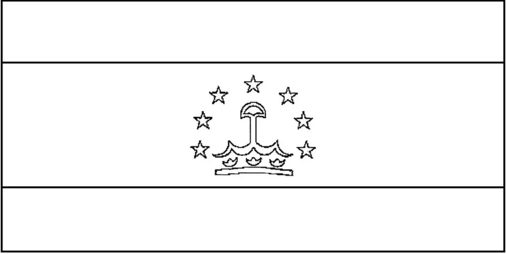 Desenhos das Bandeiras dos Países na letra T Tadjiquistão Bandeira do Tadjiquistão: flâmula nacional com listras horizontais e coroa com sete estrelas.