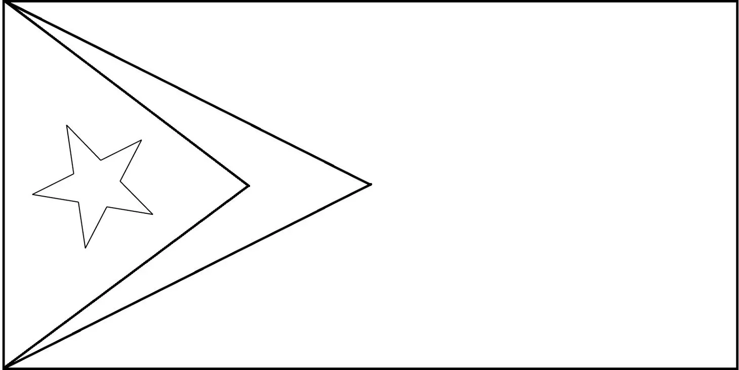 Desenhos das Bandeiras dos Países na letra T Timor Leste