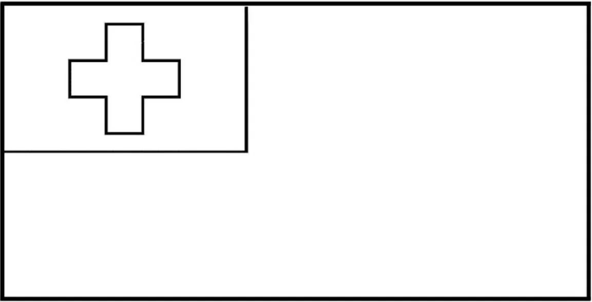 Desenhos das Bandeiras dos Países na letra T Tonga Bandeira de Tonga: retângulo vermelho com cantão superior esquerdo exibindo uma cruz vermelha.