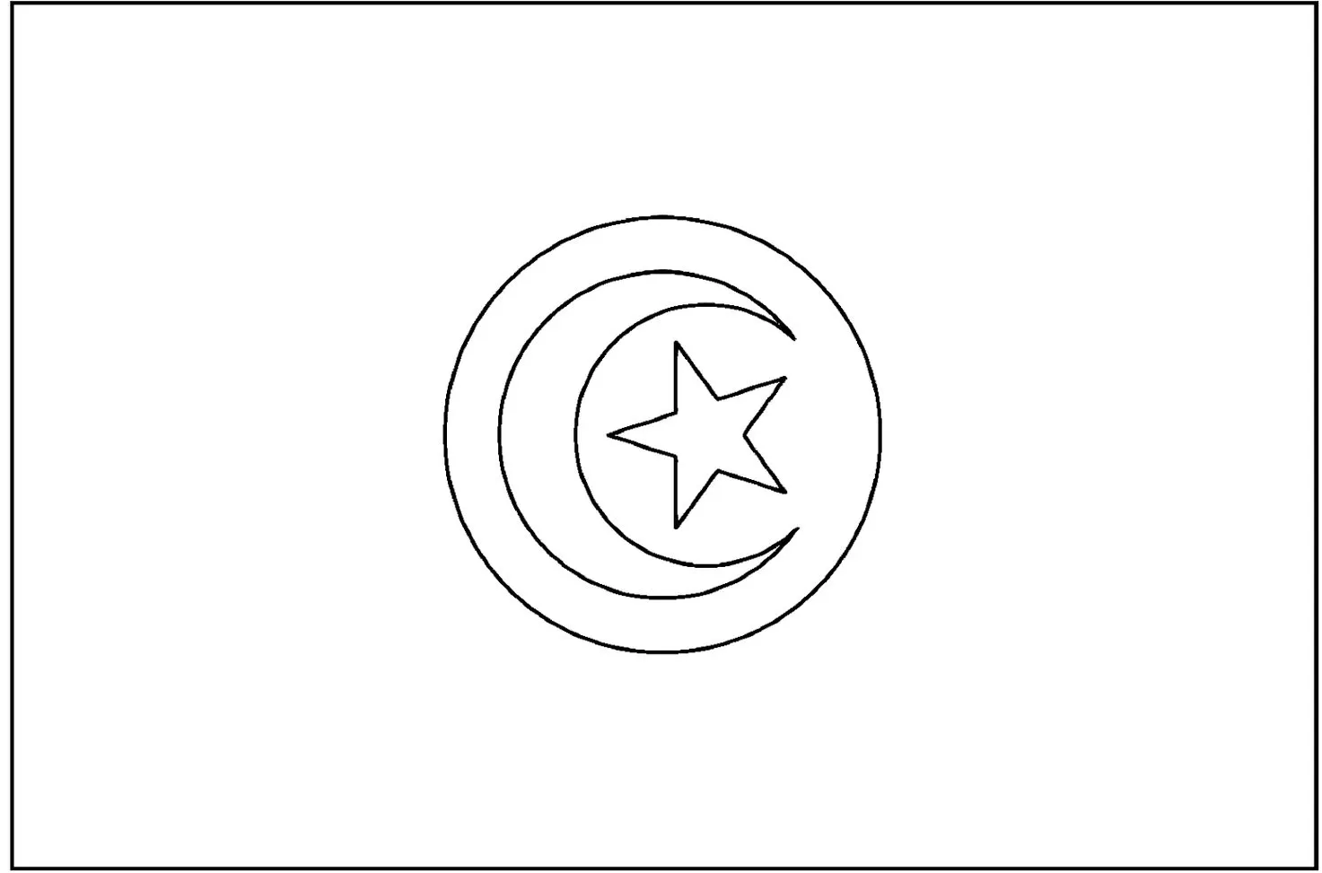 Desenhos das Bandeiras dos Países na letra T Tunisia Bandeira da Tunísia desenhada na letra T. Símbolo nacional tunisiano: retângulo branco com lua crescente vermelha envolvendo estrela.