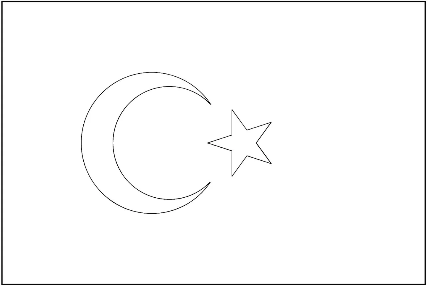 Desenhos das Bandeiras dos Países na letra T Turquia