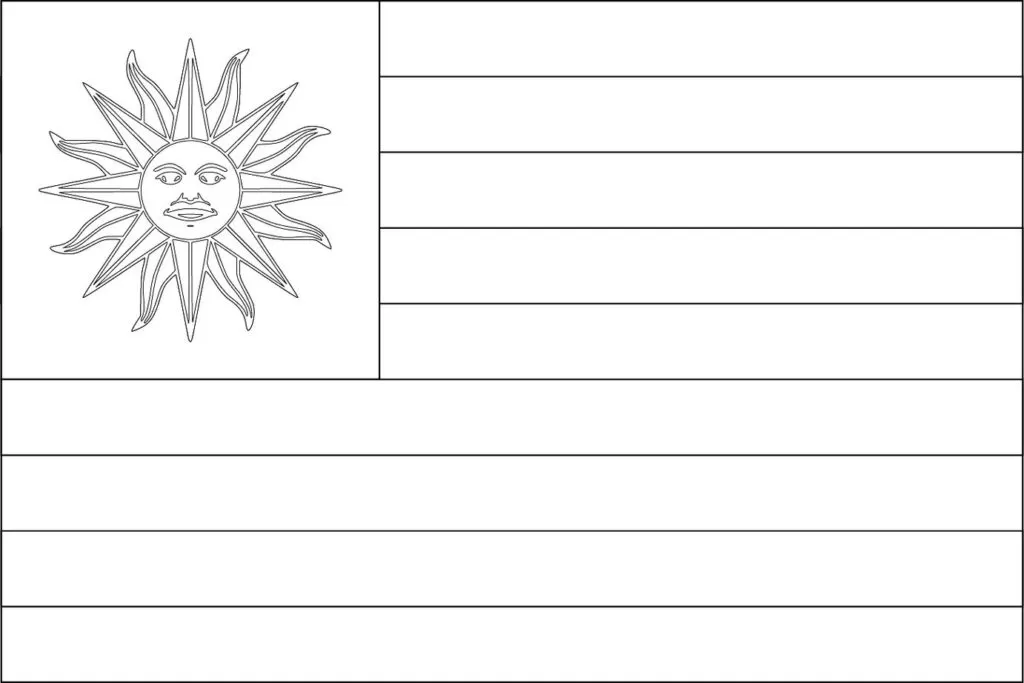 Desenhos das Bandeiras dos Países na letra U. Bandeira do Uruguai em PDF