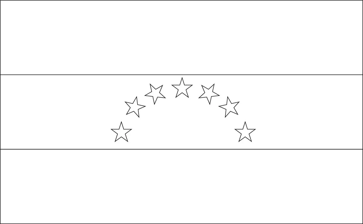 Desenhos das Bandeiras dos Países na letra V Venezuela Bandeira da Venezuela: faixas horizontais amarela, azul (com arco de sete estrelas) e vermelha.